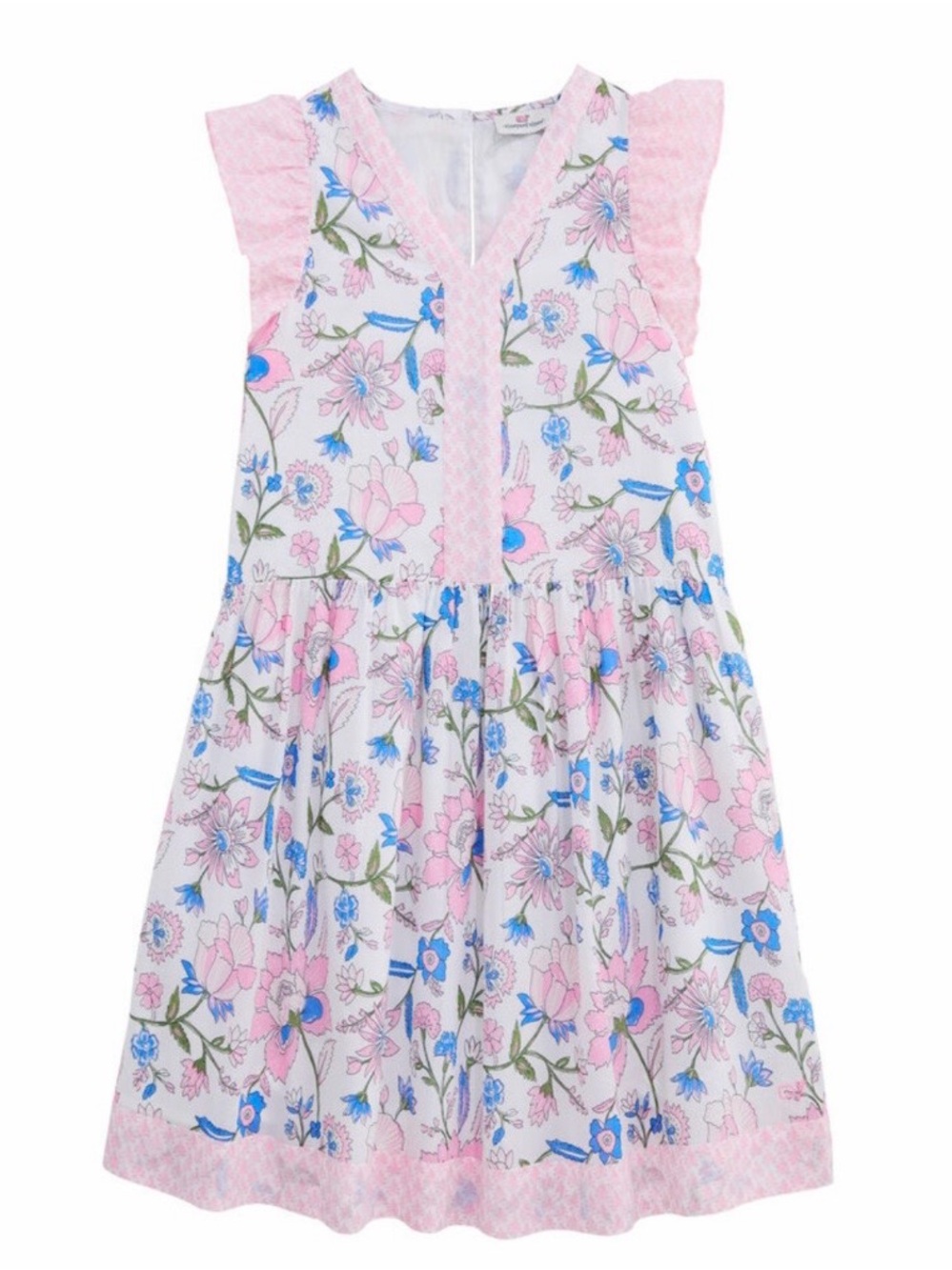 Vineyard Vines Girls Floral Flitter Sleeve Dress. EUC. Size S(7-8 years)
